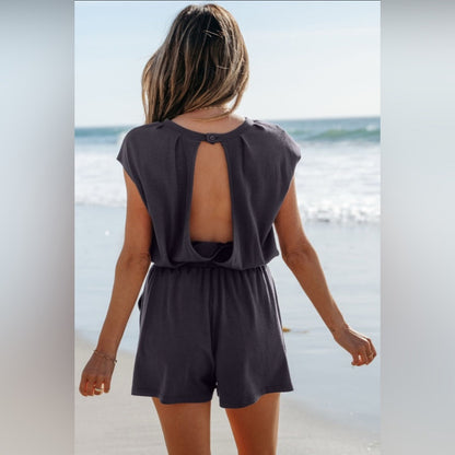 Harley- Black Knit Open Back Jumpsuit