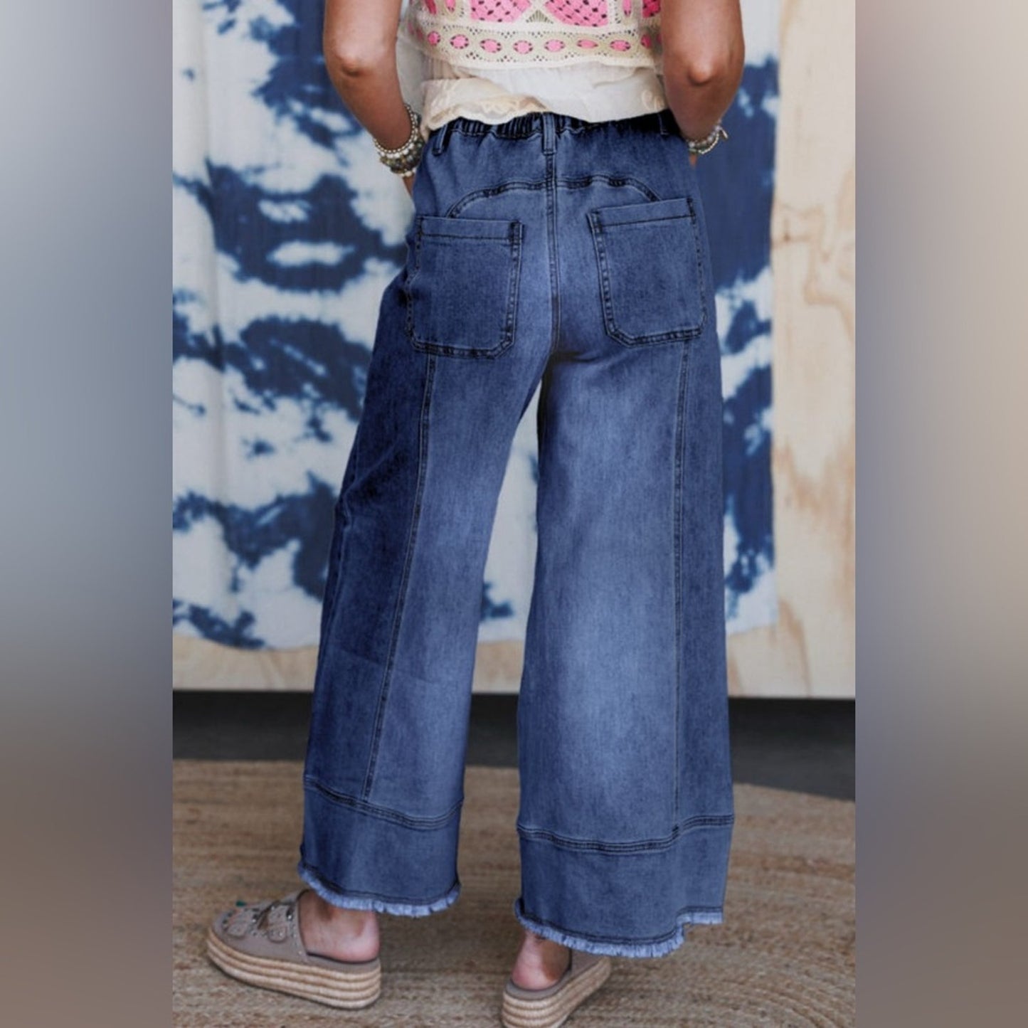 Kendra- Drawstring Wide-Leg Denim Jeans