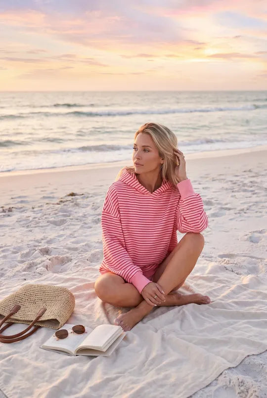 Lila - Striped Pink Women's hoodie